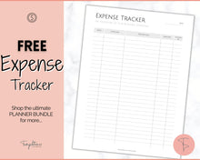 Load image into Gallery viewer, FREE - Expense Tracker Bundle | Income, Savings, Budget, Bill & Spending Tracker for Personal Finance | Pink