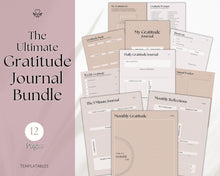 Load image into Gallery viewer, Gratitude Journal Printable Bundle | Mindfulness Log, Gratitude Template, Self Care & Wellness Planner | Lux