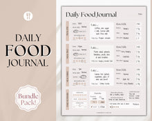 Load image into Gallery viewer, Boho Daily Food Diary Printable | Food Journal, Diet & Nutrition Log | Lux