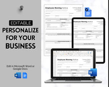 Load image into Gallery viewer, Employee Disciplinary Form | EDITABLE Warning Notice for Small Business Human Resources | Employee Write Up, HR Performance Discipline Forms