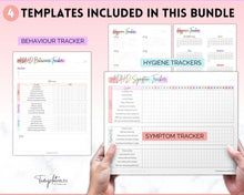 Load image into Gallery viewer, ADHD Symptom Tracker, Behavior & Hygiene Tracker BUNDLE | Pastel Rainbow