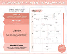 Load image into Gallery viewer, SBAR Nurse Brain Report Sheet | ICU Nurse Report, RN Nursing, New Grad, Patient Assessment, Printable Template | Pink Watercolor