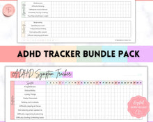 Load image into Gallery viewer, ADHD Symptom Tracker, Behavior & Hygiene Tracker BUNDLE | Pastel Rainbow