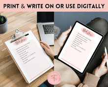 Load image into Gallery viewer, Cleaning Checklist, Printable Room by room Cleaning Cards | Family & Kids Cleaning Schedule Planner & Tracker | Pink Watercolor