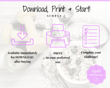 Load image into Gallery viewer, EDITABLE 75 SOFT Challenge Tracker | 75soft Printable Challenge, Fitness & Health Planner | Purple Watercolor