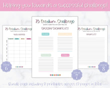 Load image into Gallery viewer, EDITABLE 75 MEDIUM Challenge Tracker | 75medium Printable Challenge, Fitness & Health Planner | Medium