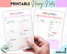 Load image into Gallery viewer, Nanny Schedule, Notes & Report Template for Baby | Babysitter Info Hiring Guide, Nanny Checklist & Planner, Baby Daily Log | Pastel Rainbow