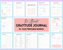 Load image into Gallery viewer, Gratitude Journal Printable Bundle | Mindfulness Log, Gratitude Template, Self Care & Wellness Planner | Pastel Rainbow