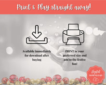 Load image into Gallery viewer, Christmas A to Z Game | A-Z Xmas Holiday Party Game Printables for the Family | Green