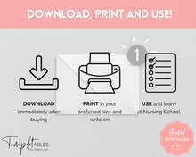 Load image into Gallery viewer, Drug Card Template, Nursing Pharmacology Printable Notes, Nursing School Student Study Guide | Pastel Rainbow