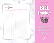 Load image into Gallery viewer, Savings Tracker BUNDLE | Income, Expenses, Savings & Bill Tracker Printables, Personal Finance Planner Binder | Brit Pink