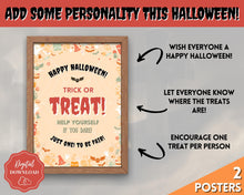 Load image into Gallery viewer, Halloween Trick or Treat sign | 'Please Take One' Printable Candy Treat Poster | Red
