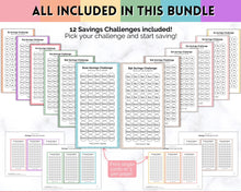 Load image into Gallery viewer, Mini Savings Challenge Printable BUNDLE | 12 Saving Trackers, Cash Envelope, A6 Saving Challenges | Leopard