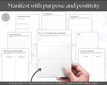 Load image into Gallery viewer, Manifestation & Affirmation Journal | Law of Attraction, Vision Board & Mindfulness Printables | Mono