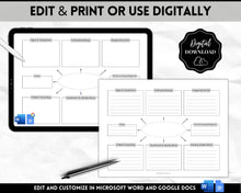 Load image into Gallery viewer, EDITABLE Nursing Concept Map Template | Nursing School Notes, Study Guide & Student Nurse Pharmacology & Med Surg Planner | Pink & Mono
