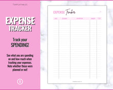 Load image into Gallery viewer, Savings Tracker BUNDLE | Income, Expenses, Savings & Bill Tracker Printables, Personal Finance Planner Binder | Brit Pink