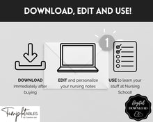 Load image into Gallery viewer, EDITABLE Nursing Concept Map Template | Nursing School Notes, Study Guide & Student Nurse Pharmacology & Med Surg Planner | Pink & Mono