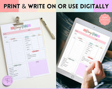 Load image into Gallery viewer, Nanny Schedule, Notes & Report Template for Baby | Babysitter Info Hiring Guide, Nanny Checklist & Planner, Baby Daily Log | Pastel Rainbow