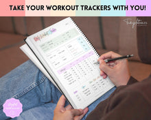 Load image into Gallery viewer, Workout Tracker BUNDLE | Fitness, Exercise & Weight loss Planner | Pastel Rainbow