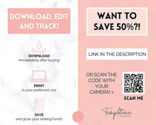 Load image into Gallery viewer, Sinking Funds Tracker BUNDLE | Printable Savings, Budget & Finance Trackers | Pink Watercolor