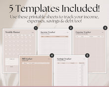 Load image into Gallery viewer, Savings Tracker BUNDLE | Income, Expenses, Savings & Bill Tracker Printables, Personal Finance Planner Binder | Lux