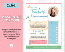 Load image into Gallery viewer, Meet the Teacher Template | Editable Introduction letter for Teachers | Blue