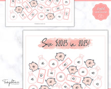 Load image into Gallery viewer, Save 2023 in 2023 Savings Tracker | 2k Savings Challenge Printable | Pink Watercolor