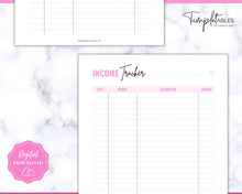 Load image into Gallery viewer, Savings Tracker BUNDLE | Income, Expenses, Savings & Bill Tracker Printables, Personal Finance Planner Binder | Brit Pink