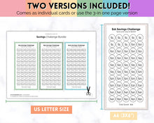 Load image into Gallery viewer, Mini Savings Challenge Printable BUNDLE | 12 Saving Trackers, Cash Envelope, A6 Saving Challenges | Leopard