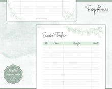 Load image into Gallery viewer, Savings Tracker BUNDLE | Income, Expenses, Savings & Bill Tracker Printables, Personal Finance Planner Binder | Green Eucalyptus