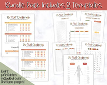 Load image into Gallery viewer, EDITABLE 75 SOFT Challenge Tracker | 75soft Printable Challenge, Fitness & Health Planner | Fall