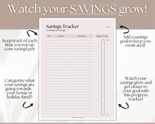 Load image into Gallery viewer, Savings Tracker BUNDLE | Income, Expenses, Savings & Bill Tracker Printables, Personal Finance Planner Binder | Lux