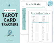 Load image into Gallery viewer, Tarot Card Trackers & Monthly Readings | Learn Tarot Card Readings, Tarot Spreads | Beginner Tarot Planner Workbook, Grimoire & Cheat Sheets | Blue