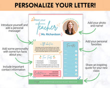 Load image into Gallery viewer, Meet the Teacher Template | Editable Introduction letter for Teachers | Blue