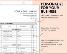 Load image into Gallery viewer, Cleaning Proposal & Commerical Cleaning Estimate Template | Editable Commercial Cleaning Services Template
