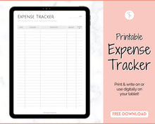Load image into Gallery viewer, FREE - Expense Tracker Bundle | Income, Savings, Budget, Bill & Spending Tracker for Personal Finance | Pink