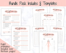 Load image into Gallery viewer, EDITABLE 75 SOFT Challenge Tracker | 75soft Printable Challenge, Fitness & Health Planner | Pink Watercolor
