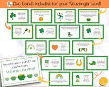 Load image into Gallery viewer, St Patricks Day Scavenger Hunt Printable Game | Kids Leprechaun Tresure Hunt Game for St Patricks Day | Pot of Gold