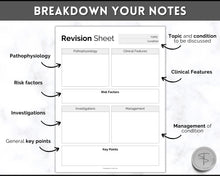 Load image into Gallery viewer, Nursing Revision Sheets for Medical School | Medicine & Nursing Students, Exam Revision Notes & Guide Templates | Mono