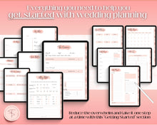 Load image into Gallery viewer, Digital Ultimate Wedding Planner for iPad | GoodNotes Wedding Checklist, Wedding Schedule, Bridal Binder, Wedding Budget & Itinerary | Pink Watercolor