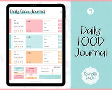 Load image into Gallery viewer, Colorful Daily Food Diary Printable |Diet & Nutrition Log, Weekly Meal Planner | Colorful Sky