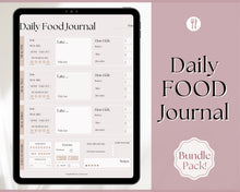 Load image into Gallery viewer, Boho Daily Food Diary Printable | Food Journal, Diet & Nutrition Log | Lux
