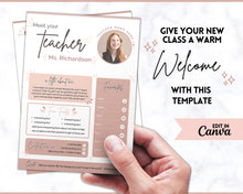Load image into Gallery viewer, Meet the Teacher Template | Editable Introduction letter for Teachers | Brown