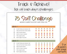 Load image into Gallery viewer, EDITABLE 75 SOFT Challenge Tracker | 75soft Printable Challenge, Fitness & Health Planner | Fall