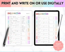 Load image into Gallery viewer, Workout Tracker BUNDLE | Fitness, Exercise & Weight loss Planner | Pastel Rainbow