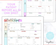 Load image into Gallery viewer, SBAR Nurse Brain Report Sheet | ICU Nurse Report, RN Nursing, New Grad, Patient Assessment, Printable Template | Pastel Rainbow