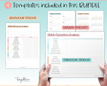 Load image into Gallery viewer, ADHD Symptom Tracker, Behavior & Hygiene Tracker BUNDLE | Colorful Sky