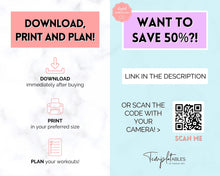 Load image into Gallery viewer, Workout Tracker BUNDLE | Fitness, Exercise & Weight loss Planner | Pastel Rainbow