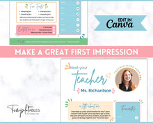 Load image into Gallery viewer, Meet the Teacher Template | Editable Introduction letter for Teachers | Blue