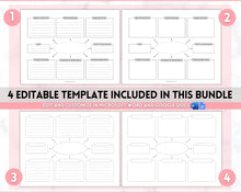 Load image into Gallery viewer, EDITABLE Nursing Concept Map Template | Nursing School Notes, Study Guide & Student Nurse Pharmacology & Med Surg Planner | Pink & Mono